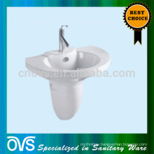 Bathroom Toilet Wall Hung Pedestal Sink Ceramic Hand Wash Basin With Stand